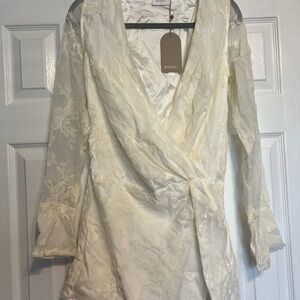 White Lace Wrap Dress